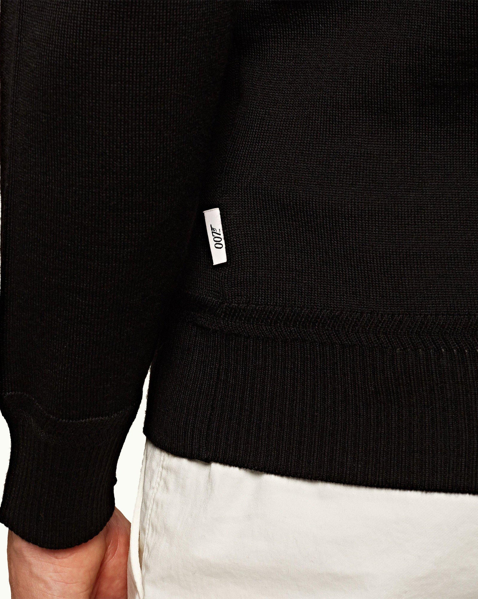 Moonraker Knitted Half Zip 007 Merino Knitted Half-Zip Pullover | Black