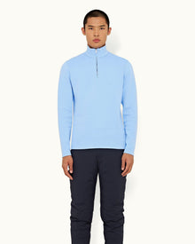 Glacier Blue Half-Zip Long-Sleeve Polo Shirt | Glacier Blue