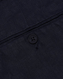 Norwich Linen Navy Tailored Fit O.B Stripe Linen Shorts | Navy