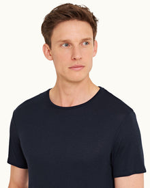Night Iris Tailored Fit Crew Neck Cashmere T-shirt | Night Iris
