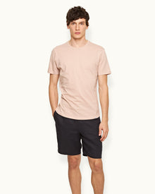 Crew Neck Cotton-Silk T-shirt In Seashell Pink | Seashell Pink
