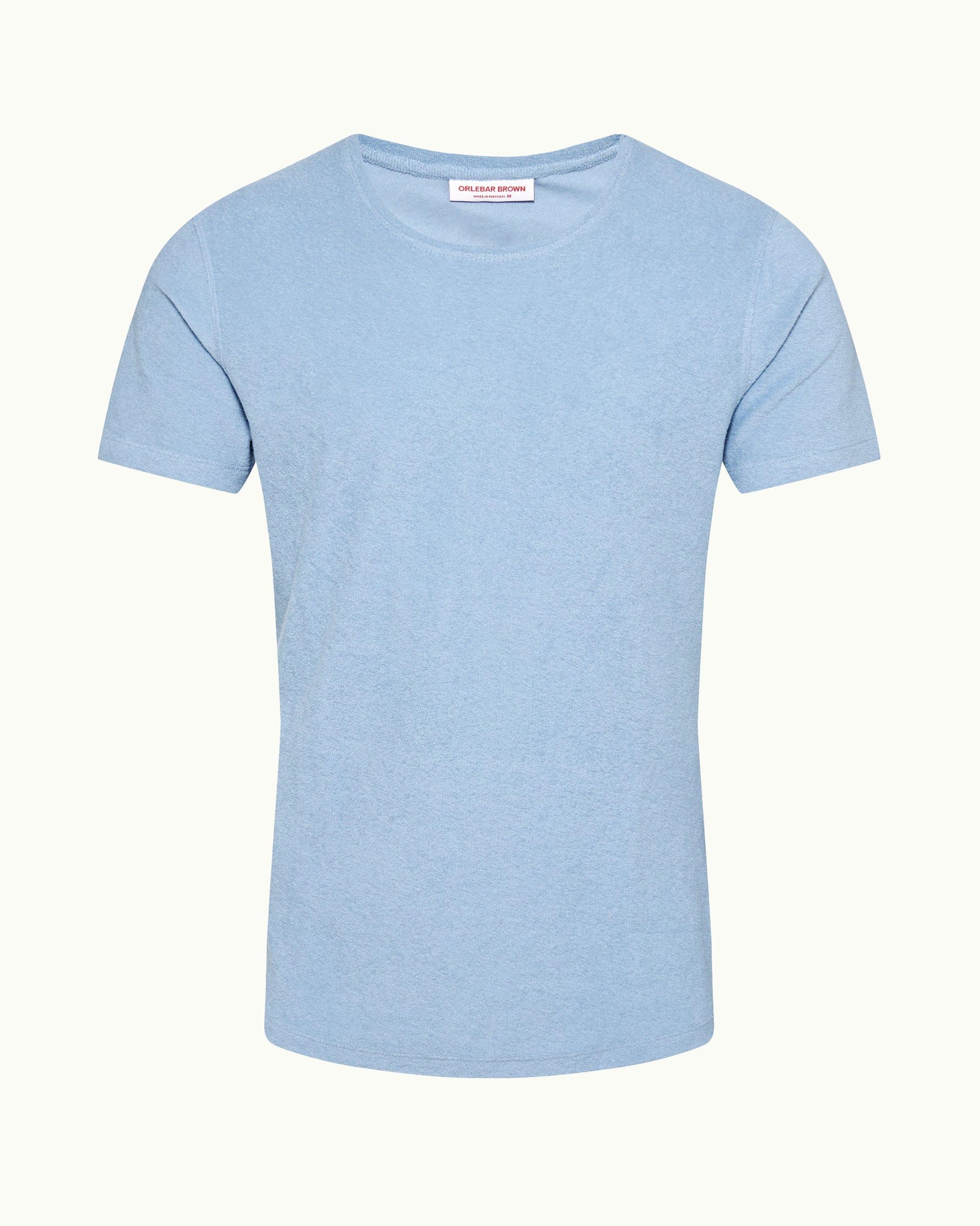 Ob-T Towelling Crew Neck Organic Cotton Towelling T-shirt In Blue Ash | Blue Ash