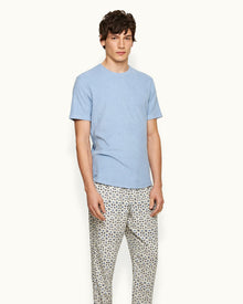 Ob-T Towelling Crew Neck Organic Cotton Towelling T-shirt In Blue Ash | Blue Ash