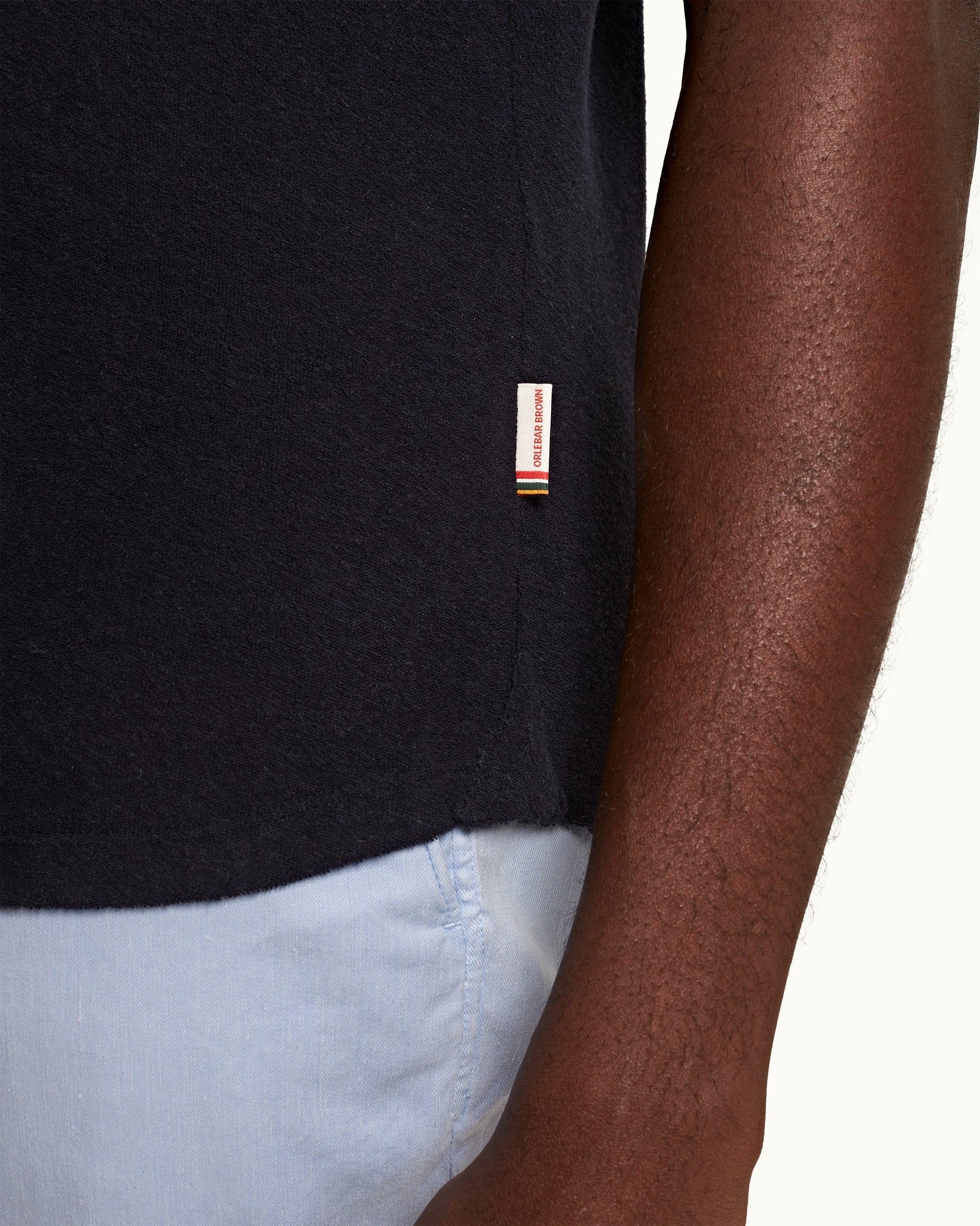 Ob-T Towelling Crew Neck Organic Cotton Towelling T-shirt Night Iris | Night Iris