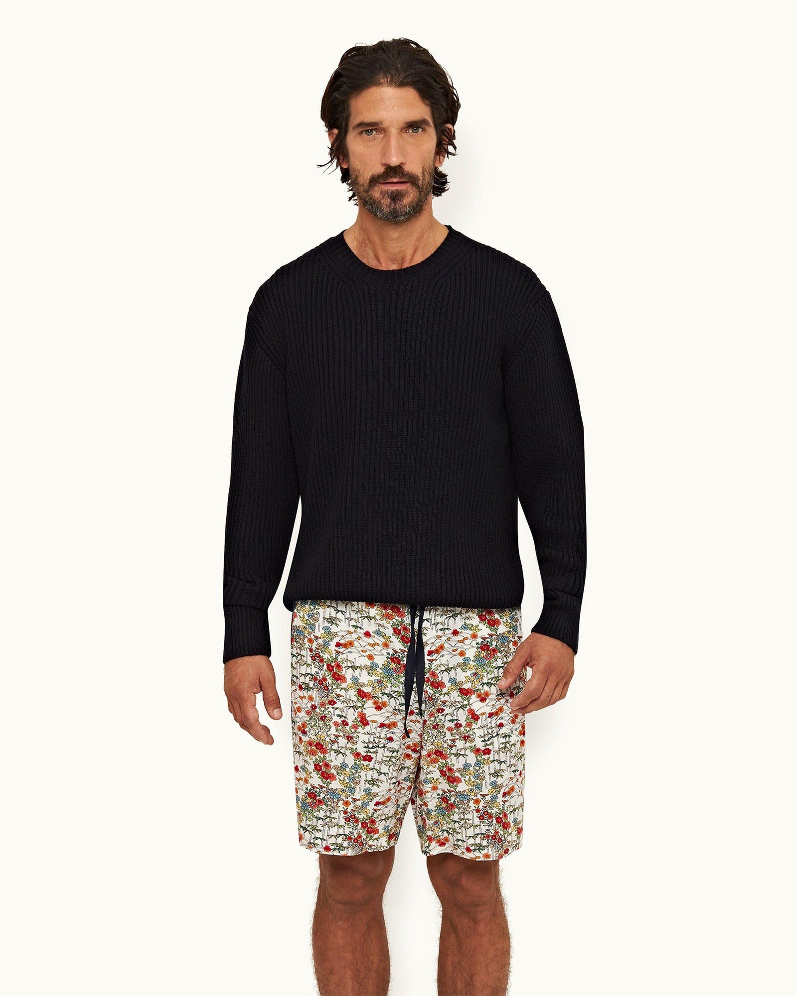 Night Iris Classic Fit Merino Knit Jumper | Night Iris