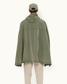 Parachute Green Hooded Half-Zip Cape | Parachute Green