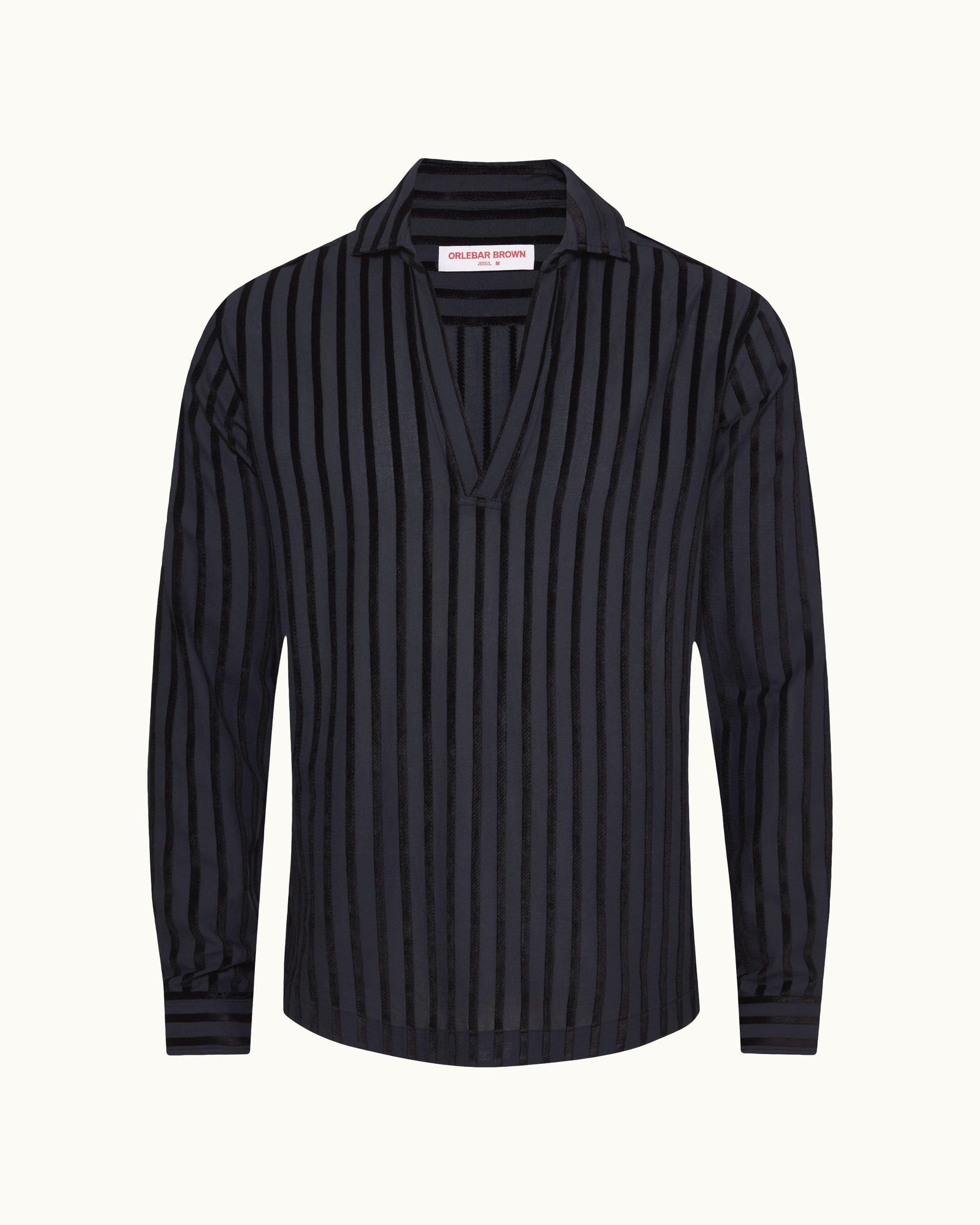 Ridley Tonal Chenille Stripe Relaxed Fit Overhead Shirt In Night Iris Blue | Night Iris
