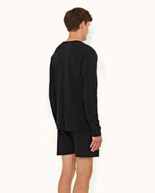 Black Classic Fit Ice Wool Long-Sleeve T-shirt | Black