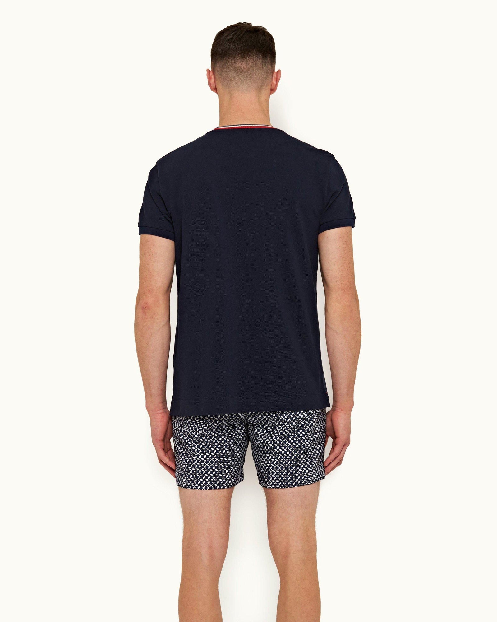 Navy O.B Stripe Tipping Classic Fit T-shirt | Navy