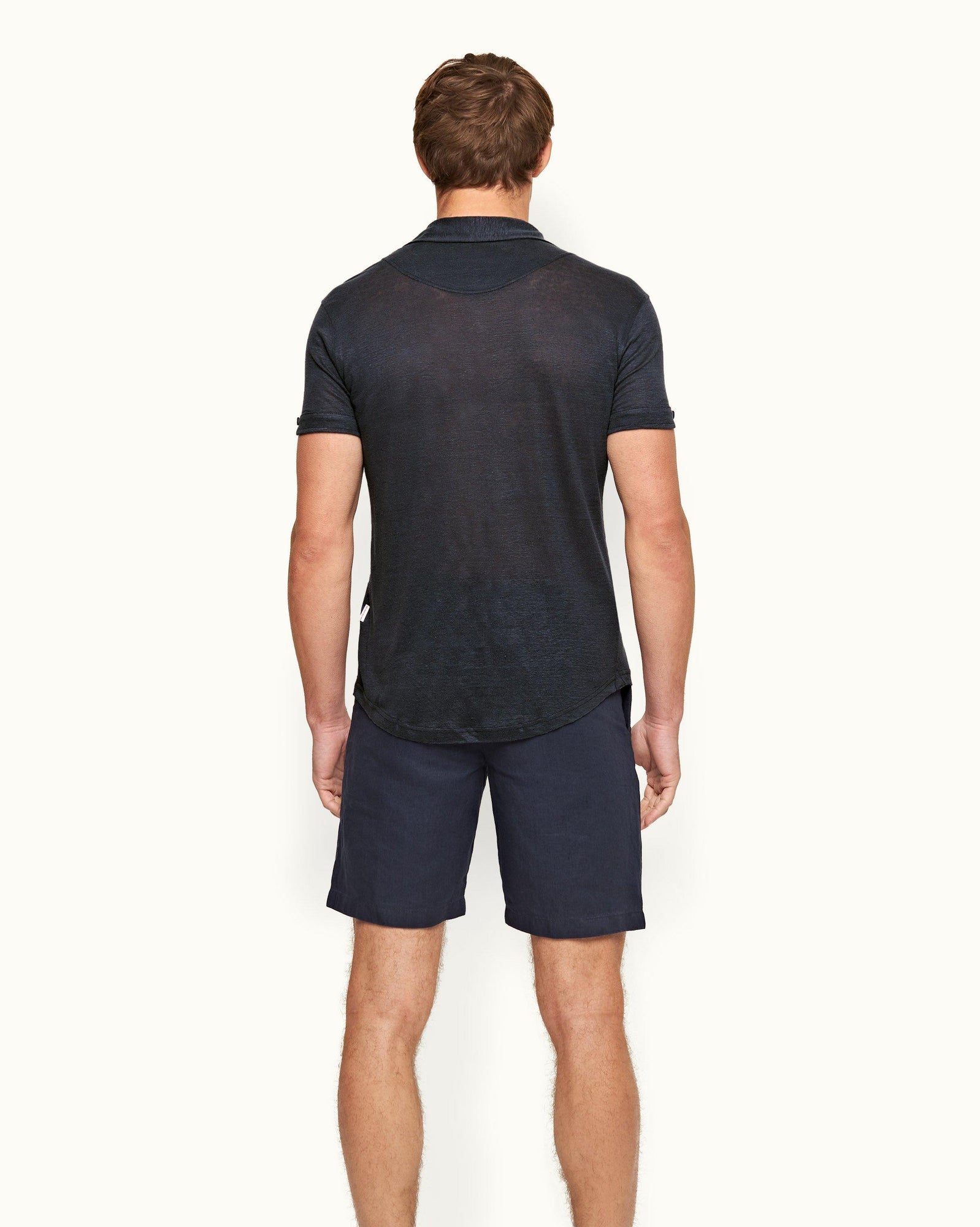 Truffle Tailored Fit Linen Polo Shirt | Truffle