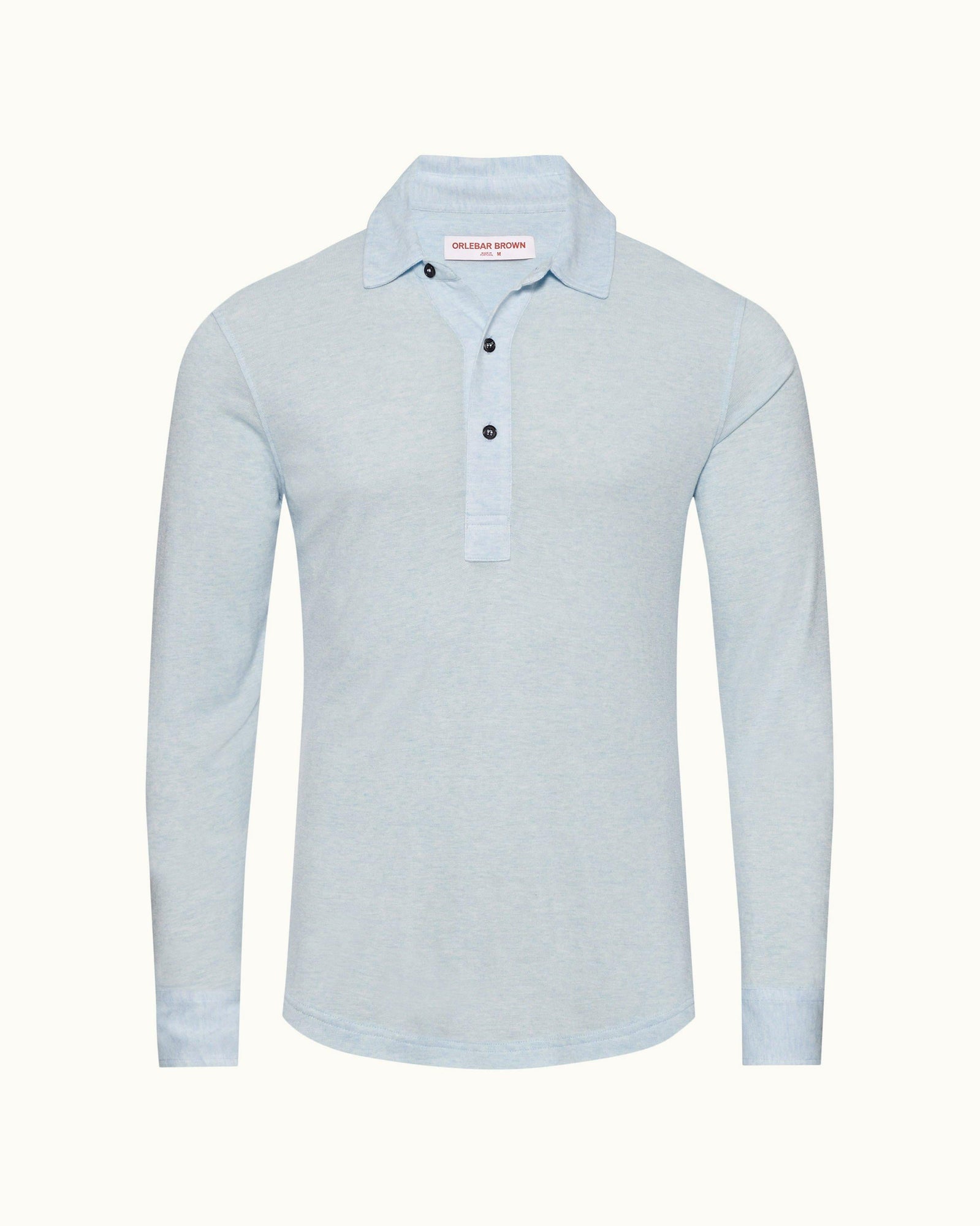 Clear Sky Tailored Fit Long-Sleeve Cashmere Polo Shirt | Light Blue