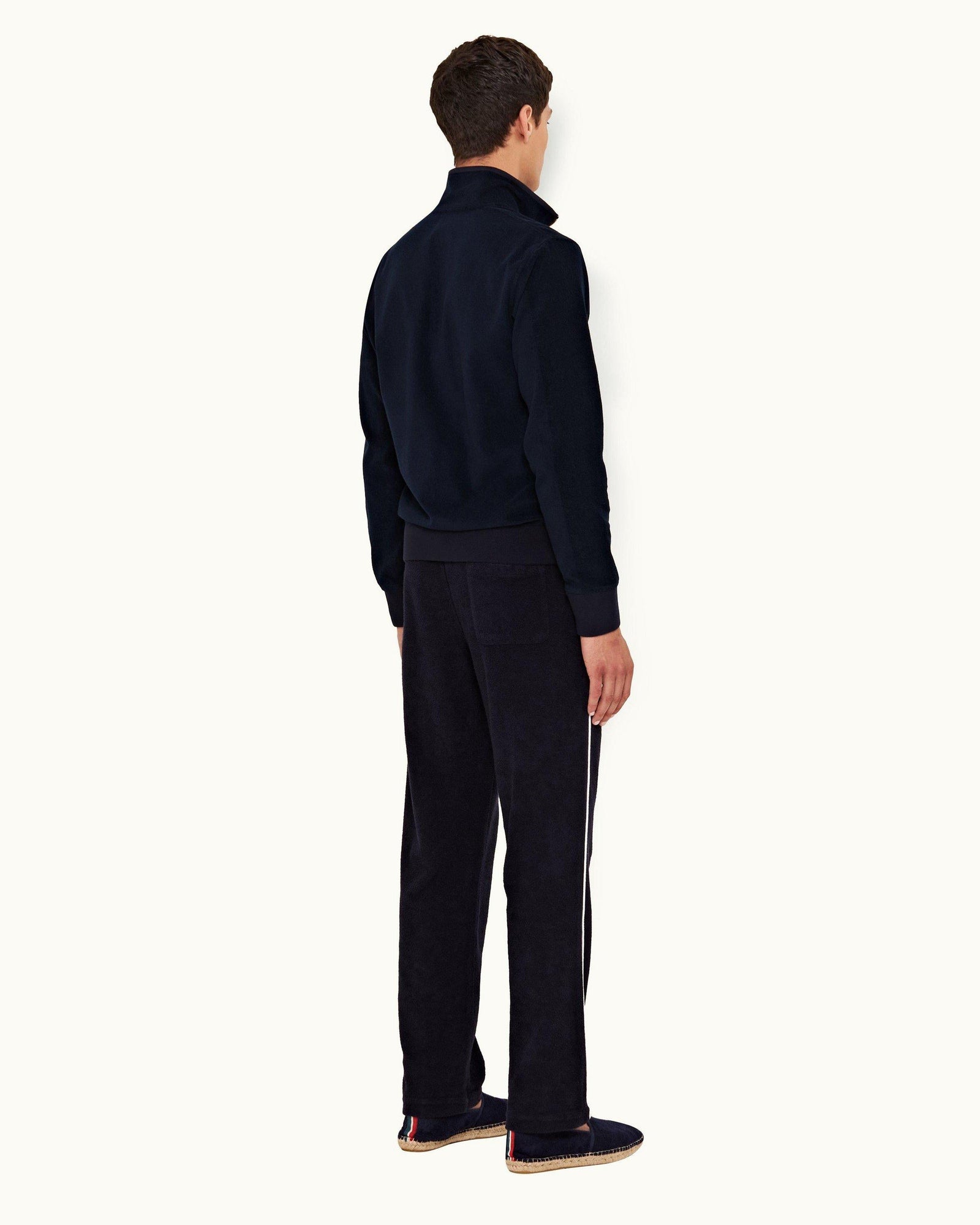 Night Iris Contrast Binding Double-Faced Towelling Sweatpants | Night Iris
