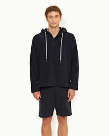 Night Iris Classic Fit Lounger Pile Towelling Hooded Sweatshirt | Night Iris