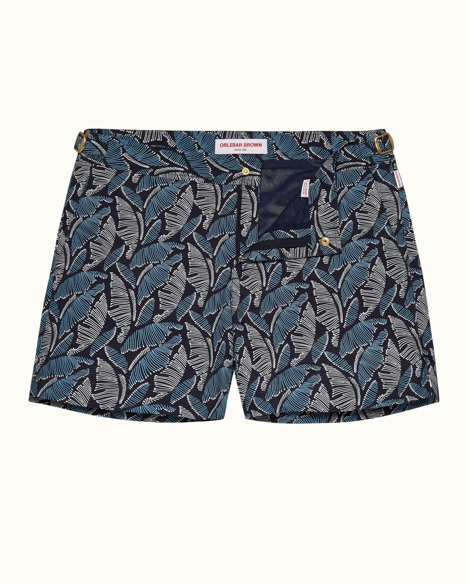 Setter Maya Blue/Navy Mantaro Print Shorter-Length Swim Shorts | Maya Blue/Navy