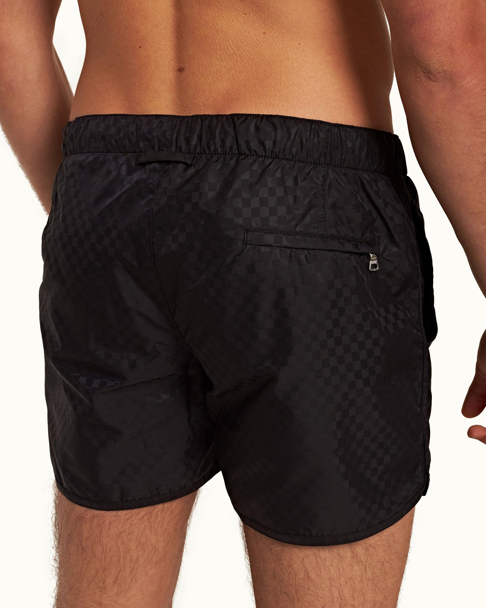 Night Iris Runner Checkerboard Shorter-Length Swim Shorts | Night Iris
