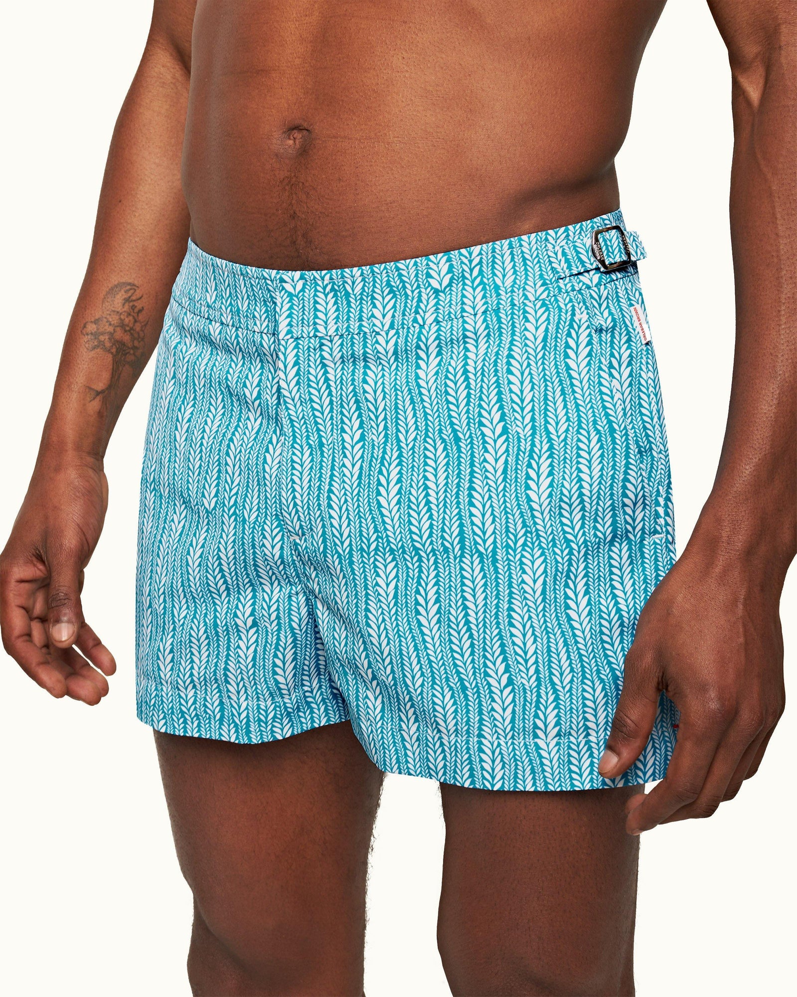 Springer Veranda/White Fern Shortest-Length Swim Shorts | Veranda/White