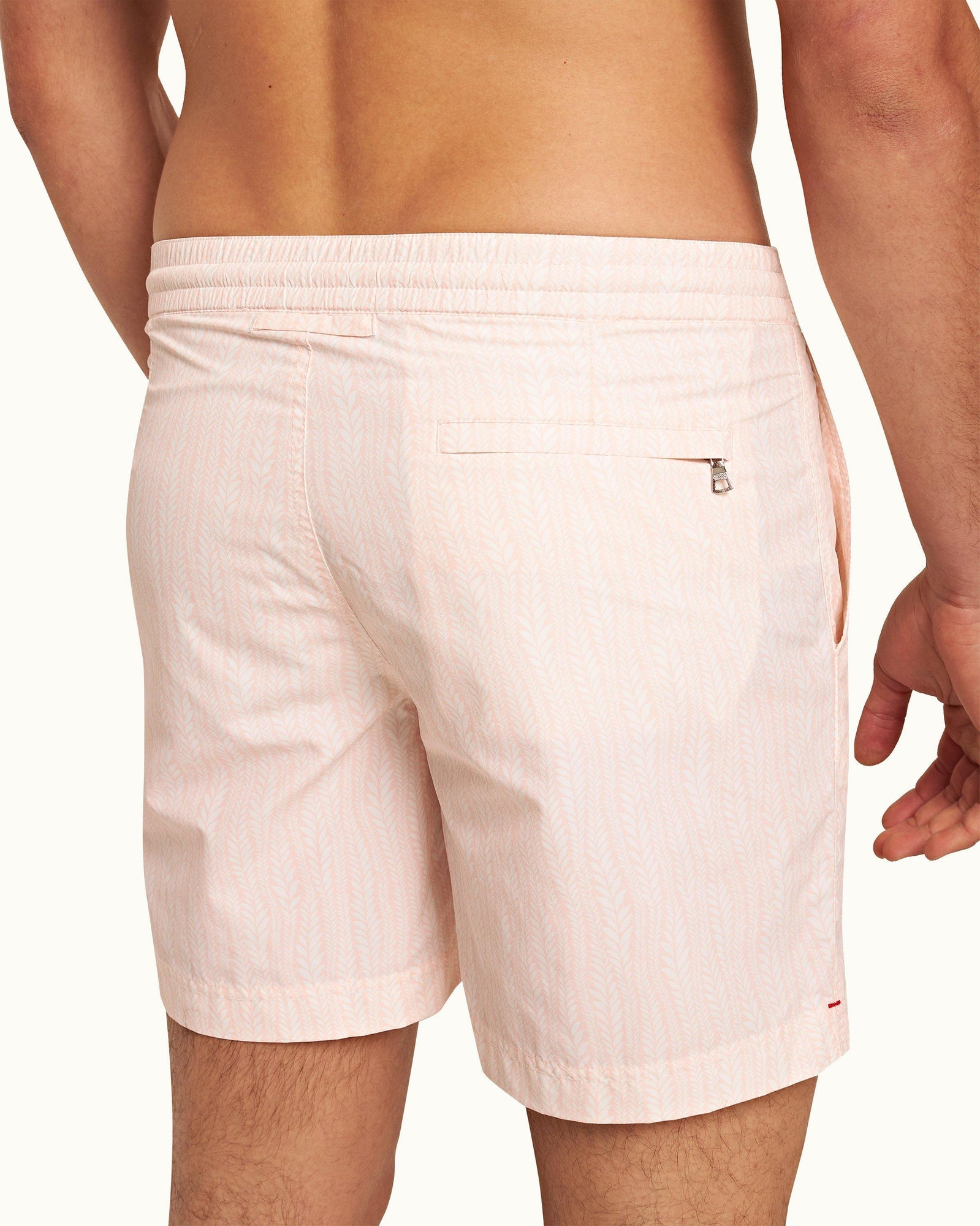 Standard Rose/White Fern Mid-Length Swim Shorts | Rose/White