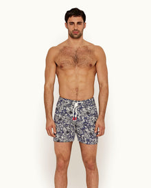 Standard Blue Wash Full Bloom Mid-Length Drawcord Swim Shorts | Blue Wash