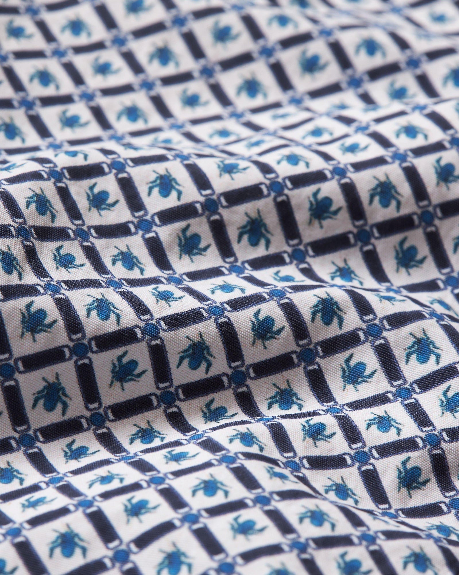 Standard Geo Print Mid-Length Drawcord Swim Shorts in Springfield Blue/White Sand colour | Springfield Blue/White Sand