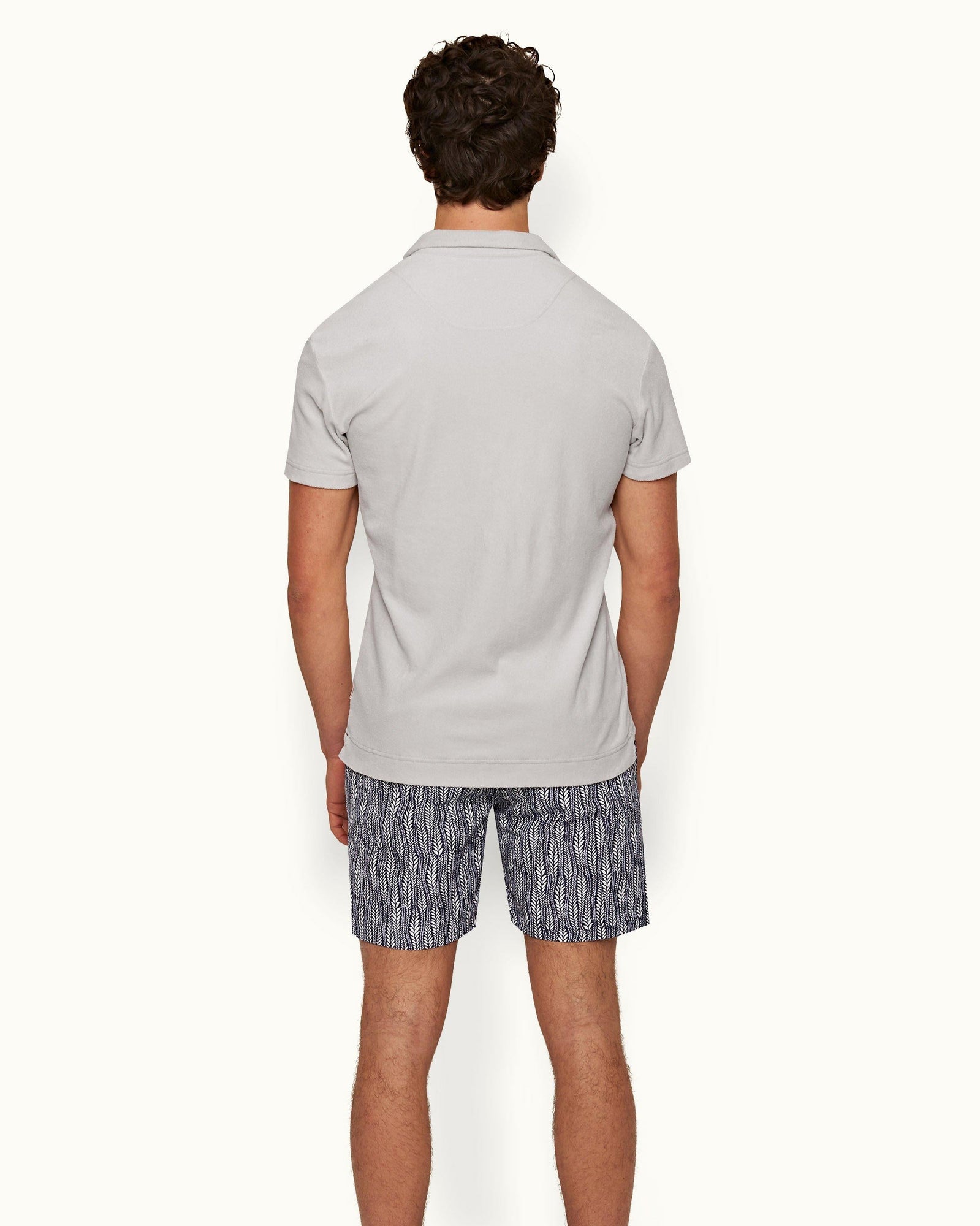 Terry Towelling Cinder Tailored Fit Organic Cotton Towelling Resort Polo Shirt | Cinder