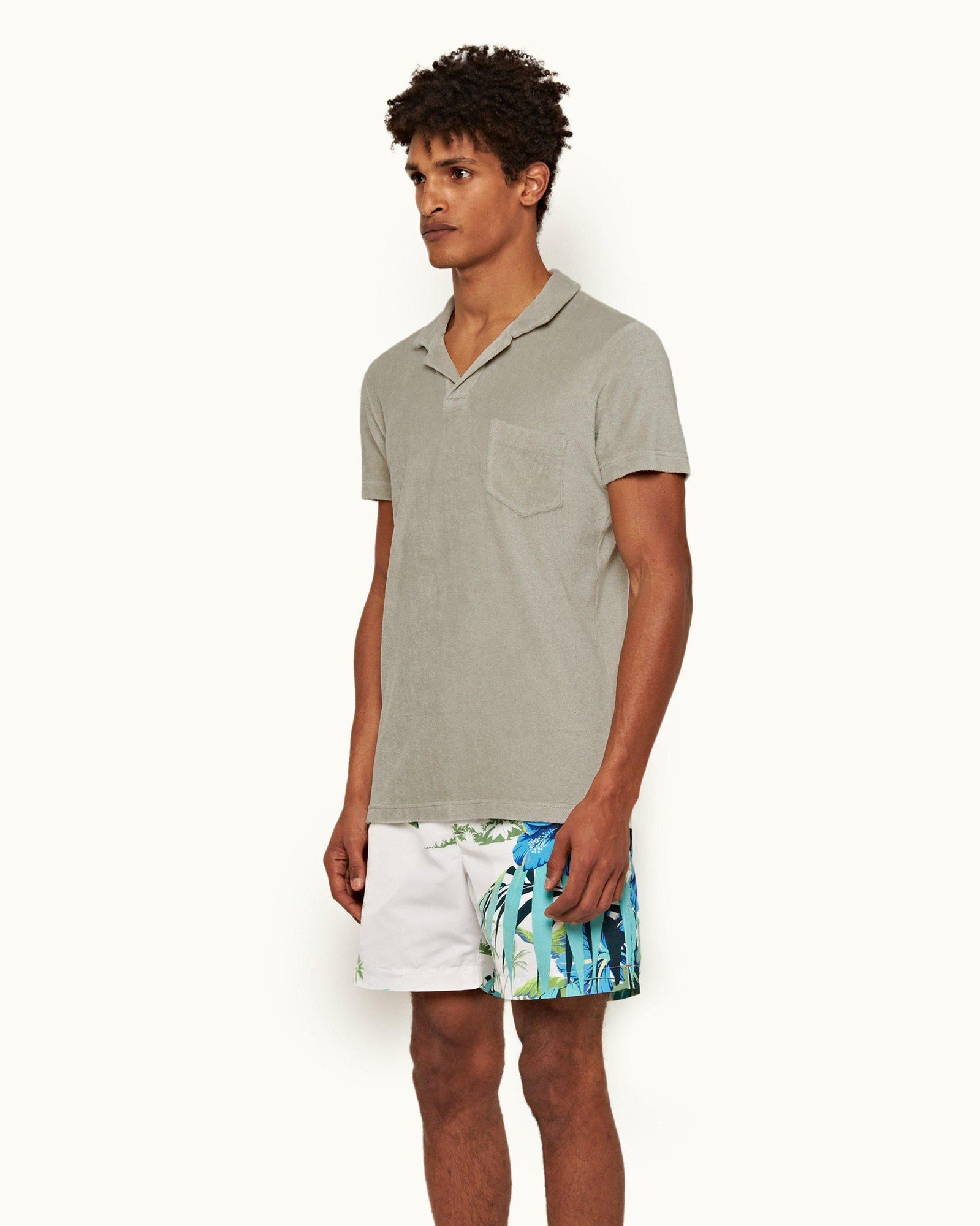 Cliff Grey Tailored Fit Towelling Resort Polo Shirt | Cliff Grey