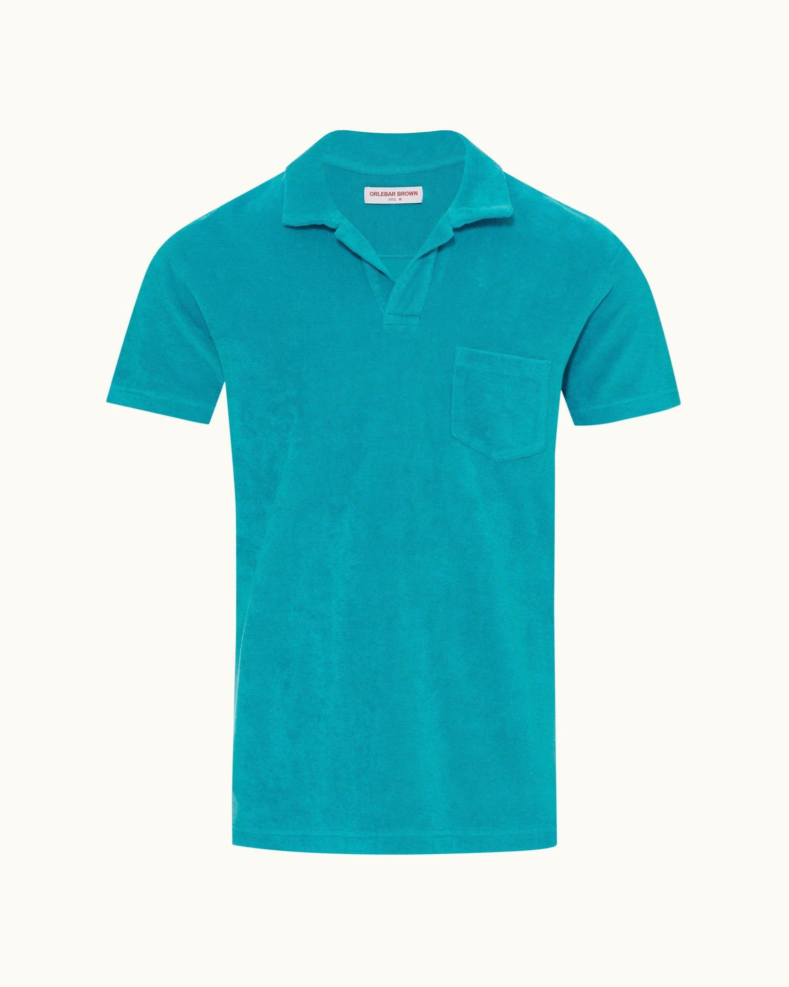 Terry Towelling Crystal Sea Tailored Fit Resort Towelling Polo Shirt | Crystal Sea
