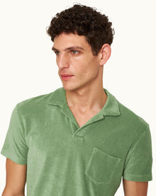 Terry Towelling Fresh Lawn Tailored Fit Organic Cotton Towelling Resort Polo Shirt | Fresh Lawn