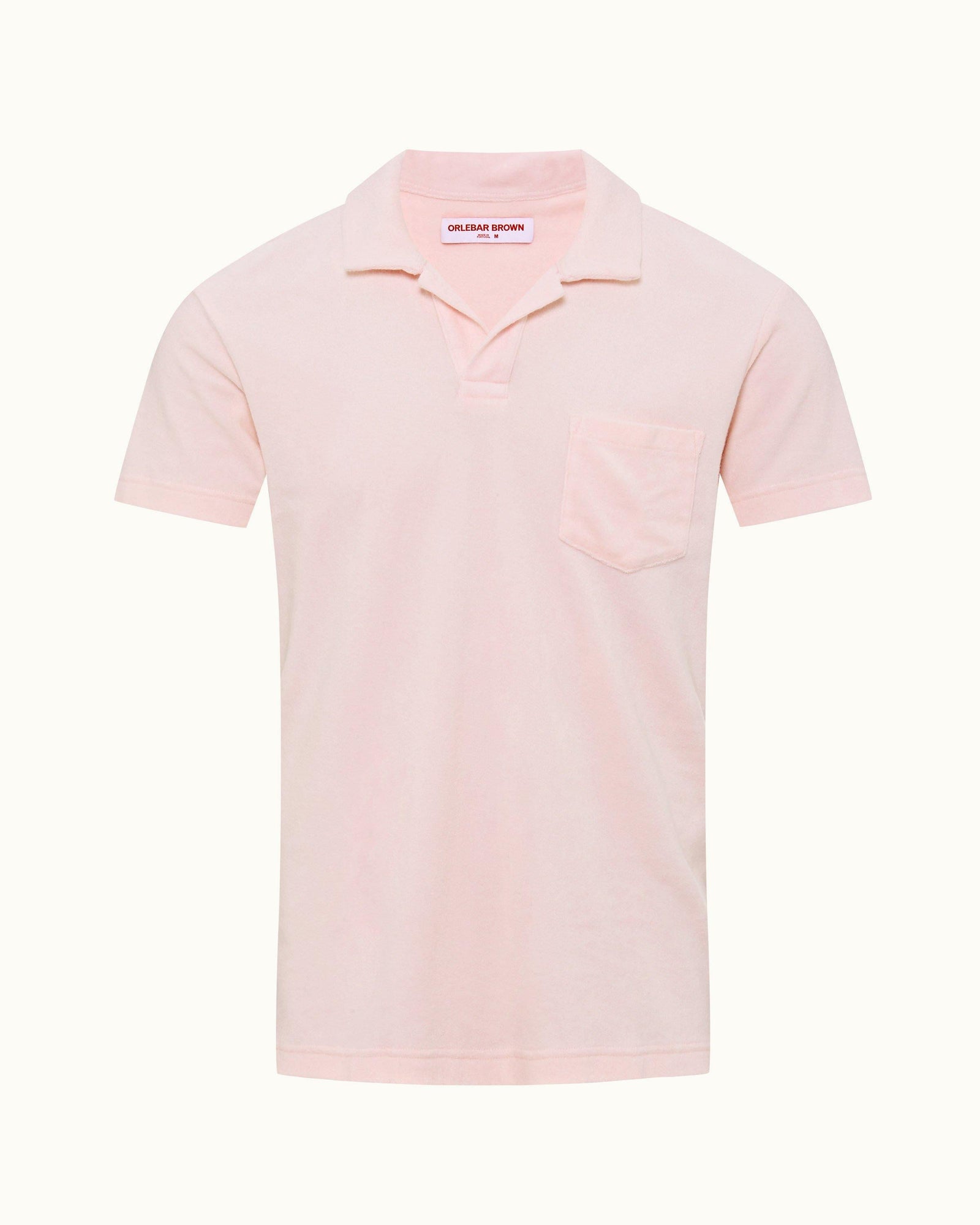 Terry Towelling Rose Tailored Fit Organic Cotton Towelling Resort Polo Shirt | Rose