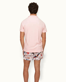 Terry Towelling Rose Tailored Fit Organic Cotton Towelling Resort Polo Shirt | Rose