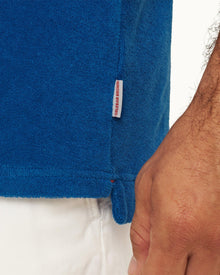 Terry Towelling Signal Blue Tailored Fit Towelling Resort Polo Shirt | Signal Blue