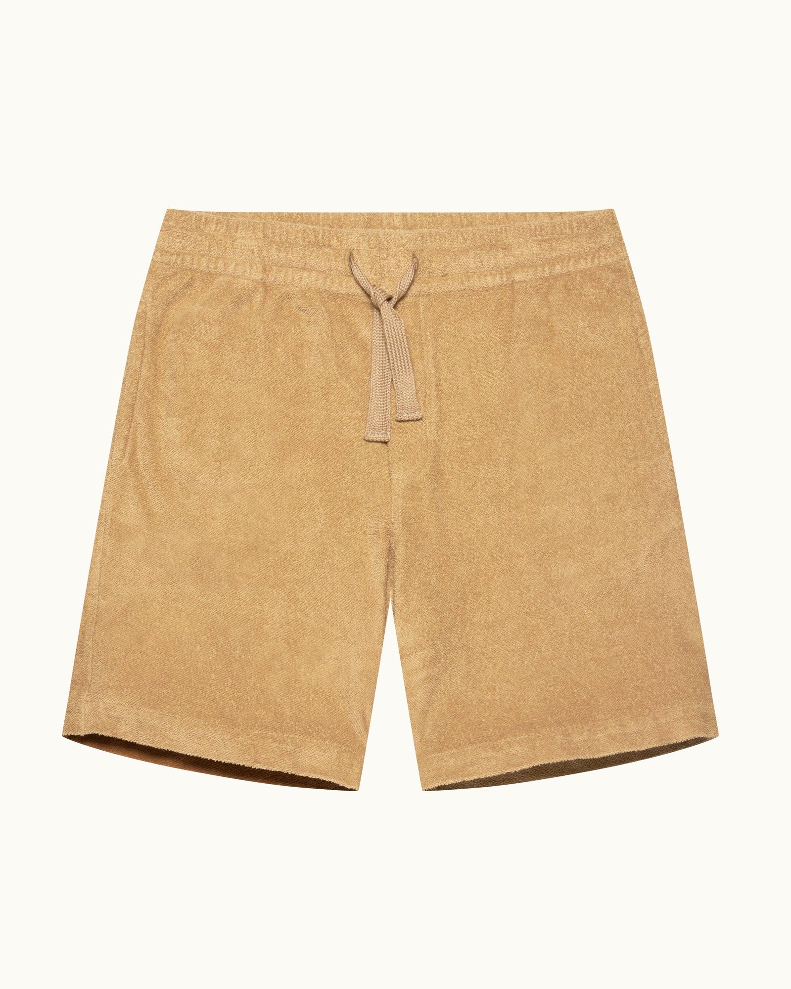 Classic Fit Double-Faced Towelling Sweat Shorts In Biscuit Colour | Biscuit
