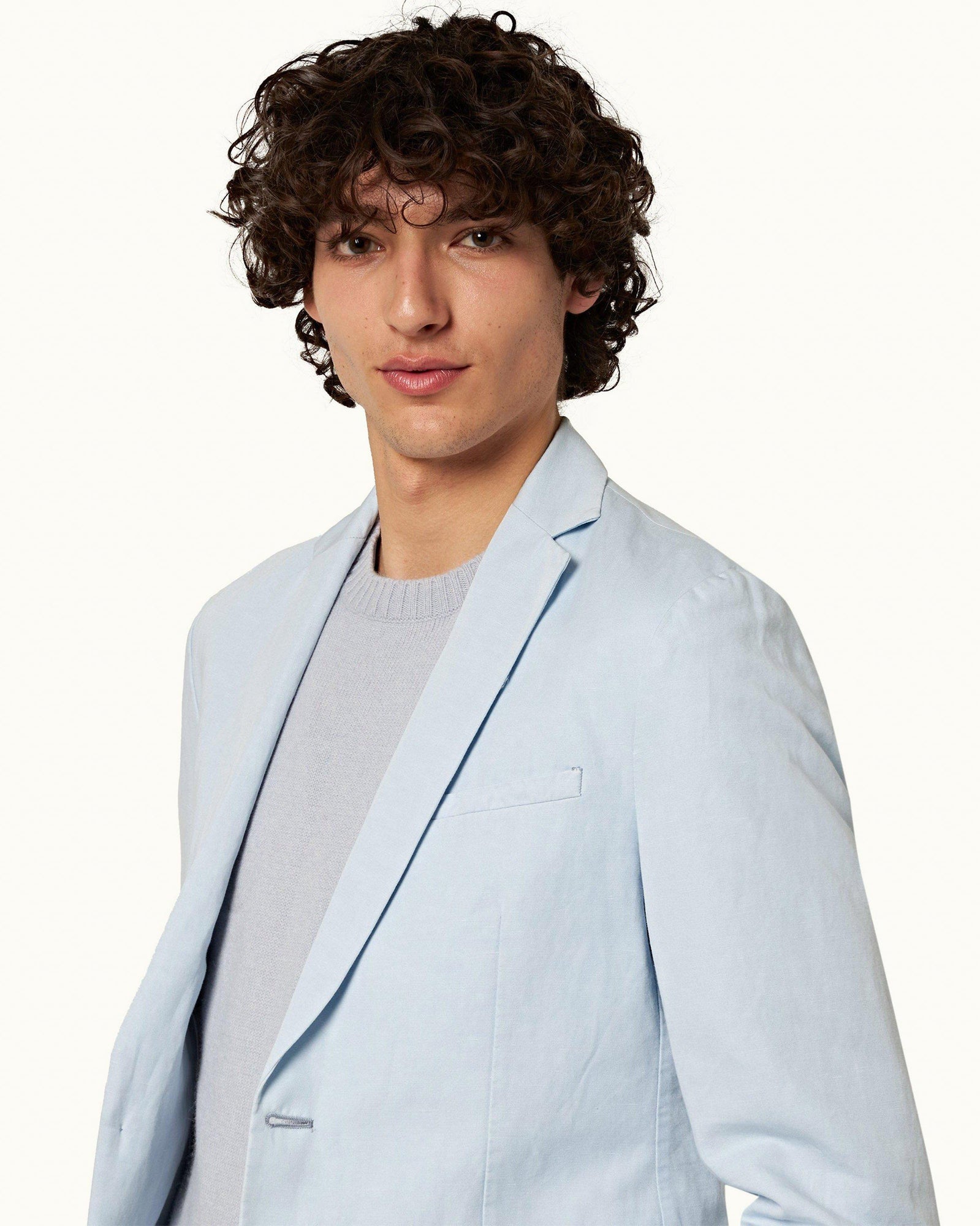 Ice Blue Two-Button Blazer | Ice Blue