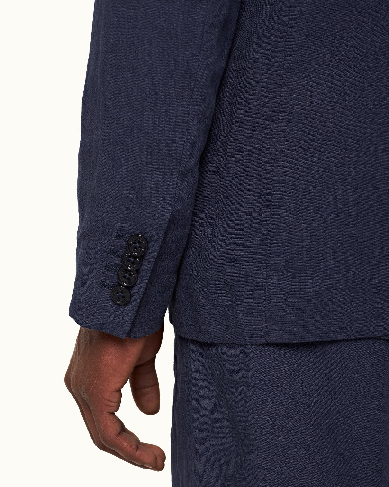 Ullock Lagoon Blue Tailored Fit Two-Button Unstructured Linen Blazer | Lagoon Blue