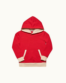 Kids | Vermillion Organic Cotton Tailored Fit Hooded Sweatshirt | Vermillion