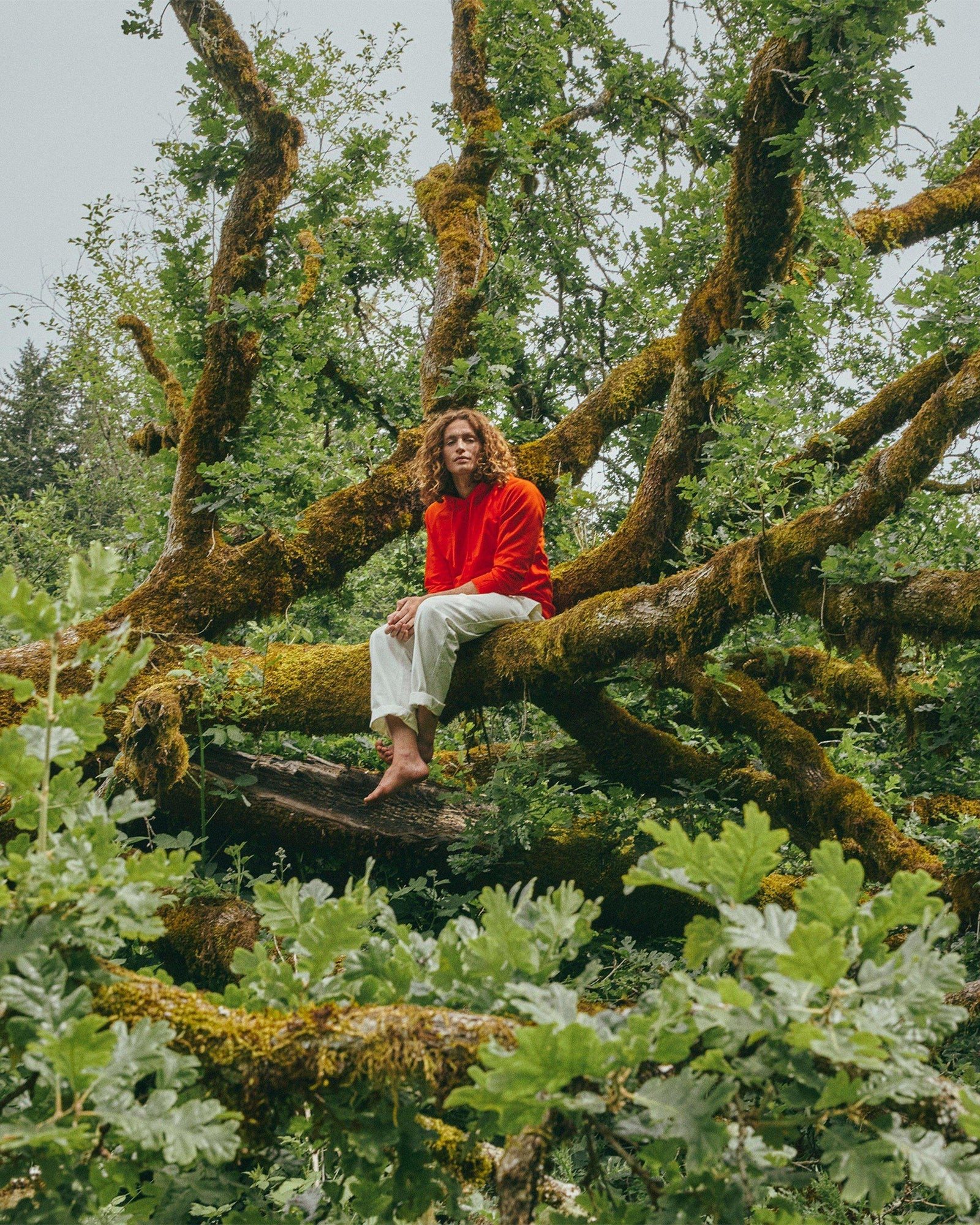 Summer Red Garment washed Hooded Sweatshirt | Summer Red