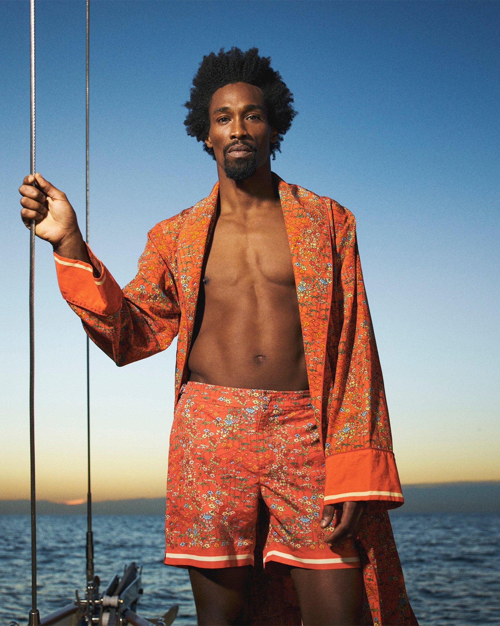 Vermillion Solo Fantasy Poplin Shawl Collar Robe | Vermillion