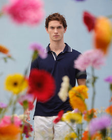 Men | Dominic Stripe Polo | Night Iris