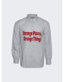 OUEST Paris | Men | Printed Long Sleeve Shirt | Navy