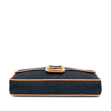 Fendi | Pre-Owned Large Denim Baguette Satchel | Blue/Dark Blue
