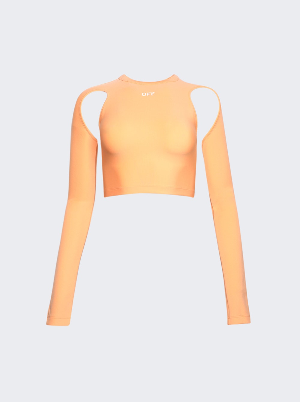 Women | Off-White | Sleek Long Sleeve Crop Top | Peach Orange