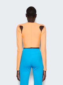 Women | Off-White | Sleek Long Sleeve Crop Top | Peach Orange