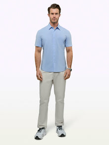 Mens | SoHo Signature-Fit Short Sleeve Button Up | Oxford Blue