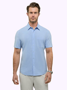 Mens | SoHo Signature-Fit Short Sleeve Button Up | Oxford Blue