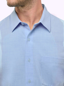 Mens | SoHo Signature-Fit Short Sleeve Button Up | Oxford Blue