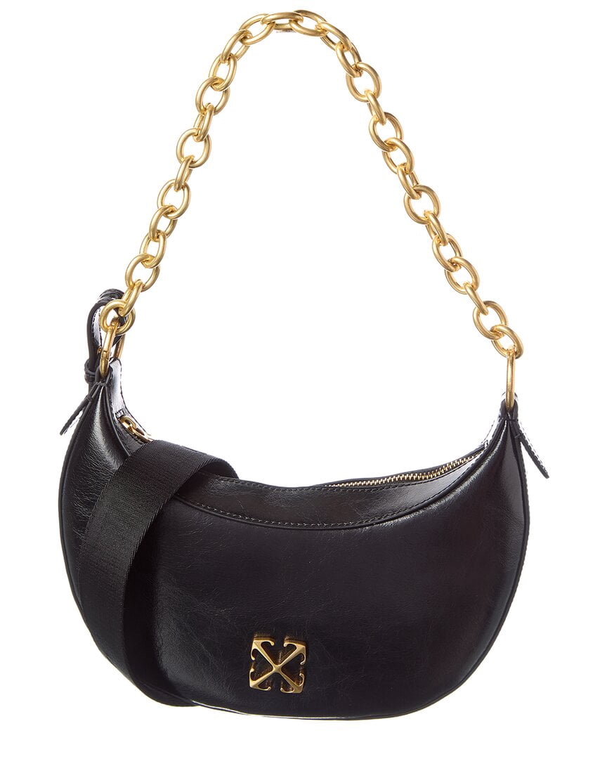 Off-White | Womens | Hemisphere Leather Hobo Bag | Black