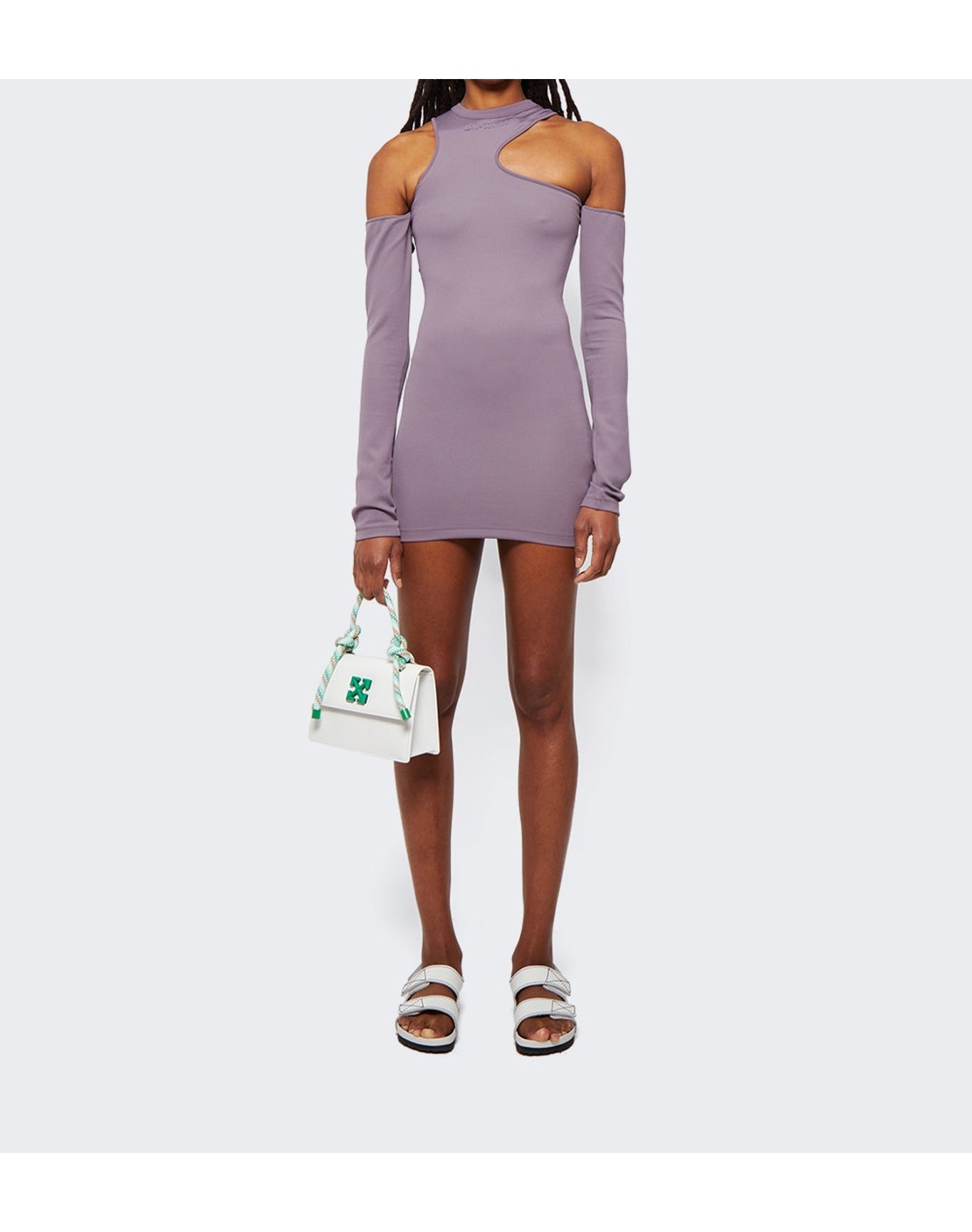 Off-White | Women | Sleek Asymmetric Mini Dress | Purple