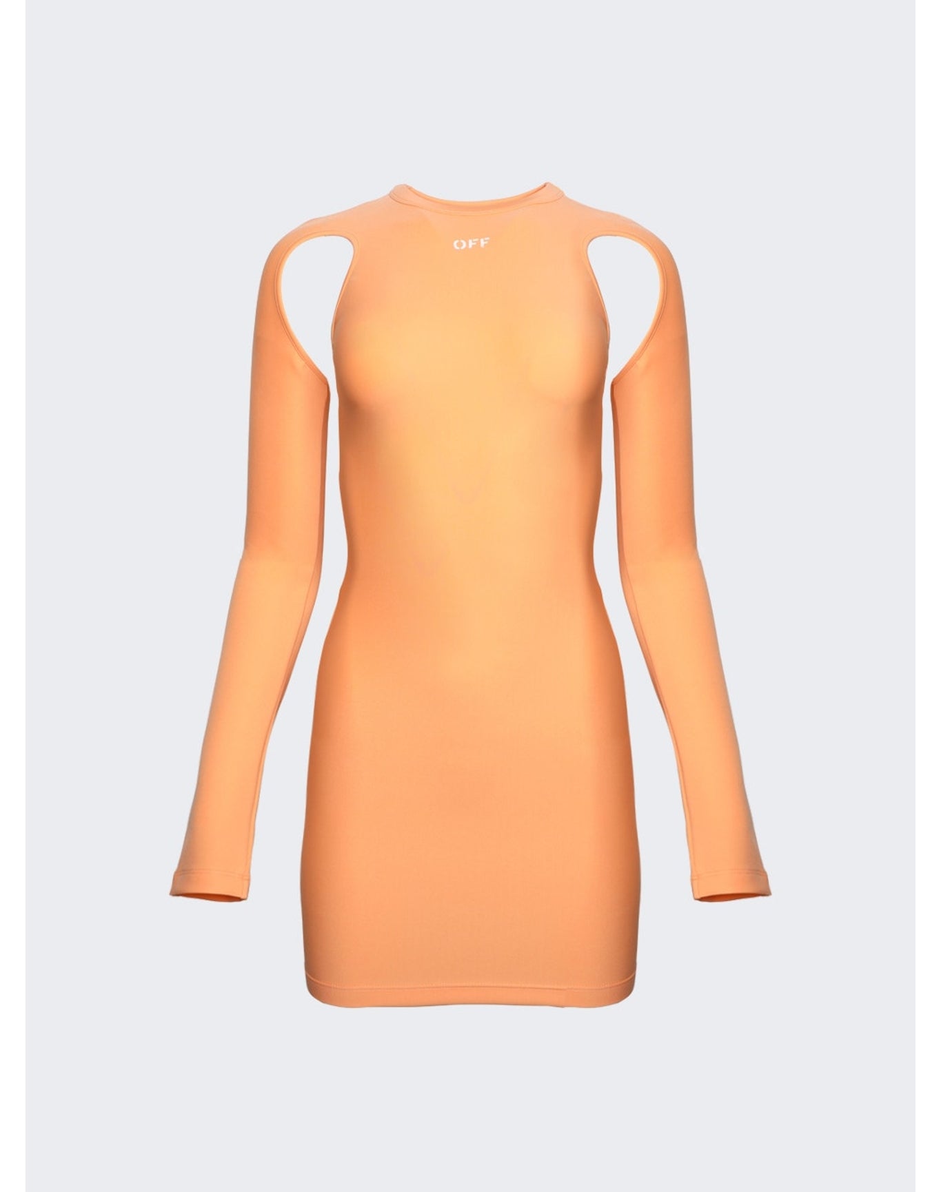 Off-White | Women | Sleek Long Sleeve Mini Dress | Peach Orange