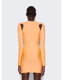 Off-White | Women | Sleek Long Sleeve Mini Dress | Peach Orange
