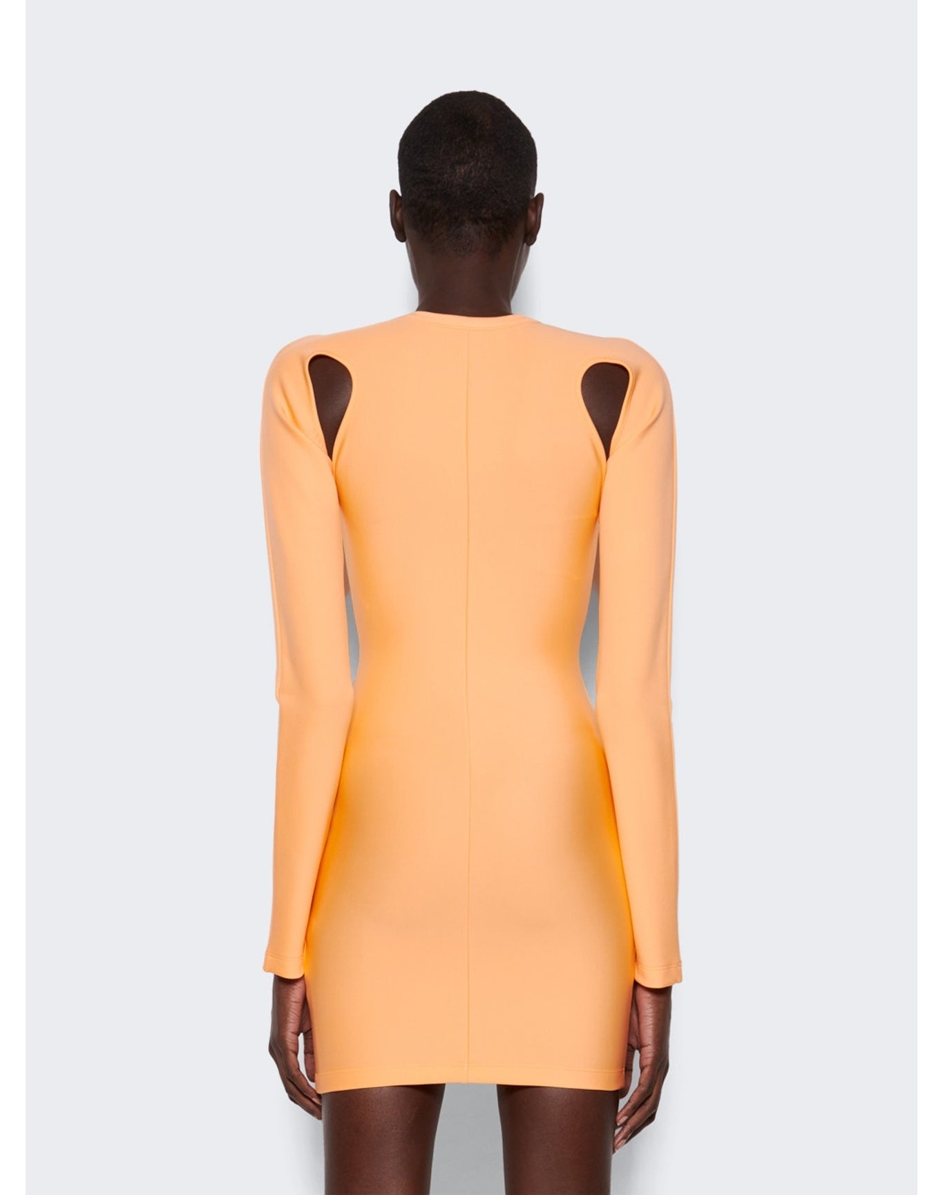 Off-White | Women | Sleek Long Sleeve Mini Dress | Peach Orange