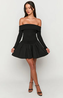 One Dance Long Sleeve Mini Dress | Black